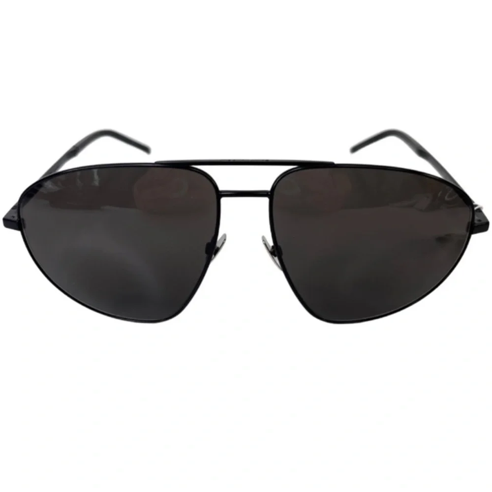SAINT LAURENT Classic Aviator Sunglasses NEW 60mm Black Polarized